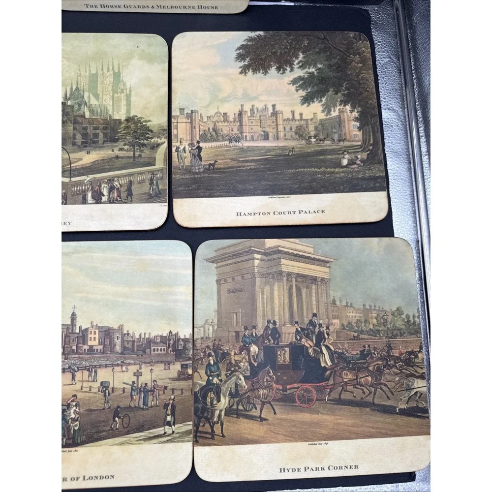 Vintage ‎ Set of 8 19th Century London Landmarks Placemats
